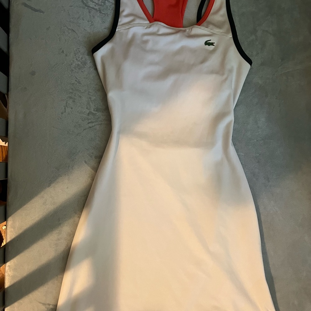 Size 34 Lacoste sports dress. White.